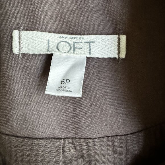 2/$18 SALE! Ann Taylor Loft Jacket Womens Western Utility 6P Gray Flap Pockets - Picture 6 of 8